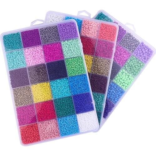 24000pcs 24 Colors 2/3/4mm Czech Glass Seedbeads Charm small Jewelry Crystal Beads DIY For Bracelet Necklace Jewelry Making