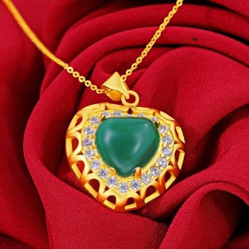 Aesthetic Neck Pendants Girls Link Chains Choker 24K Gold Color Love Shape Necklaces for Women Wedding Friends Gifts jewelry