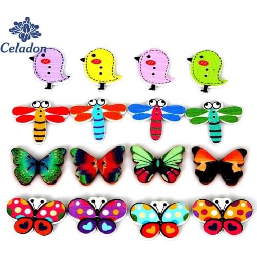 50pc Colorful 2Hole Wooden Buttons For Scrapbooking Crafts DIY Baby Children Clothing Sewing Accessories Button Decoration