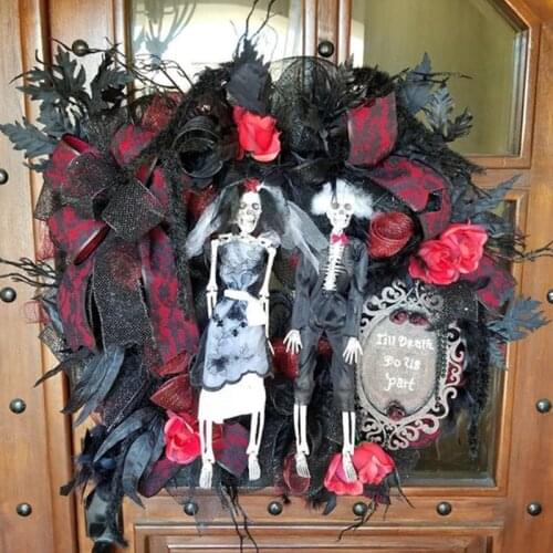 Halloween Skeletons horror Hanging Ornaments Halloween Decorations Bride Groom Skull Halloween Party Trick Props Haunted House