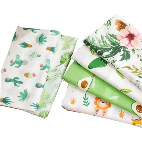 Butterfly Cotton Fabric For Sewing Childrens Dress Woven Twill Weave Green Bedding DIY Fabric TJ1238
