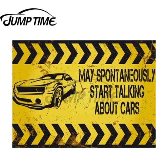JumpTime 13 x 8.9 cm MAY SPONTANEOUSLY START TALKING ABOUT CARS Motorcycle Decal Fashion Vinyl Car Sticker Creative Decoration