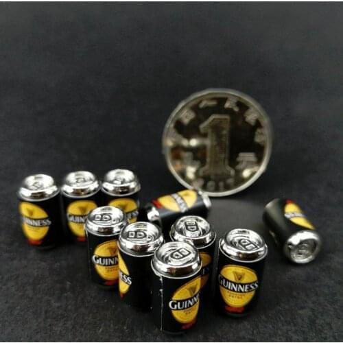 1:12 10pcs/set Scale Beer Model Beer Cans Dollhouse Decoration Simulation Black Green Scene Miniature Dollhouse Accessories Gift