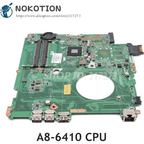 NOKOTION 762526-501 762526-001 DAY22AMB6E0 For HP Pavilion 15-P Laptop Motherboard A8-6410 CPU Onboard DDR3