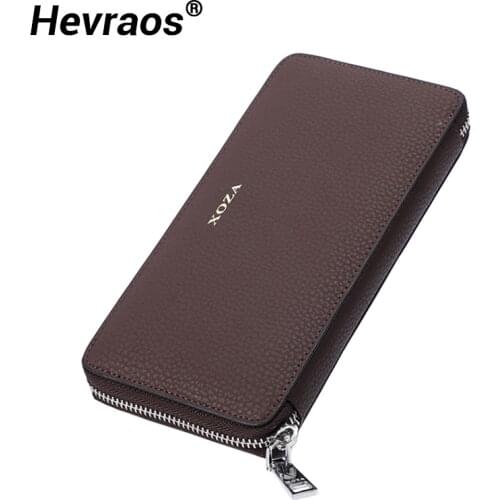 Men Wallets Luxuary Long Zipper Coin Purse Brand Male Phone Bag Youth Clutch Purses Genuine Leather Business Card Holder Wallet