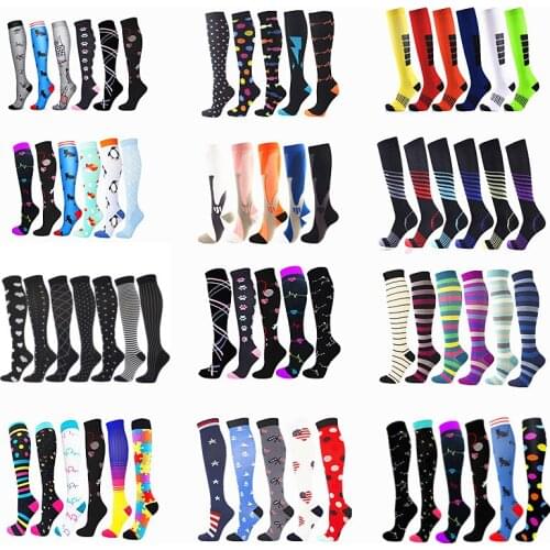 Multi Pairs/Lot Compression Socks Varicose Veins 30 Mmhg Stockings Men Women Outdoor Sports Socks Best Graduated For Athelete