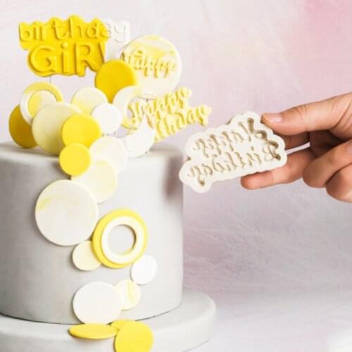 Happy Birthday Letters Mould Silicone Mold Fondant Cake Decorating Tool Gumpaste Sugarcraft Chocolate Forms Bakeware