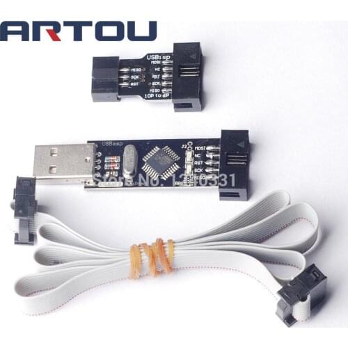 USBASP/USBISP + STK500 10Pin to 6Pin Adapter 3.3V/5V AVR Programmer USB Download Line ATMEGA128 ATMEGA8 USBASP USBISP AVRISP