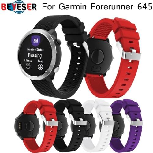 Soft Silicone Watch Strap Band For Garmin Forerunner 645 245 245M Smartwatch Replacement Accessories Bracelet 20mm Wristband