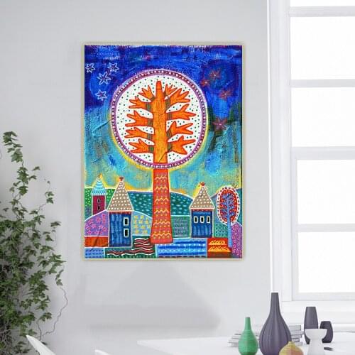 Citon Angela Sharkey《Giving Tree》Canvas Art Oil Painting Cartoons Artwork Poster Picture Wall Background Decor Home Decoration