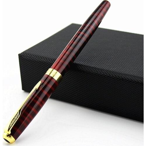 BAOER 388 Classic Stainless steel Business medium Nib Fountain Pen new Silver Golden Trim M Nib