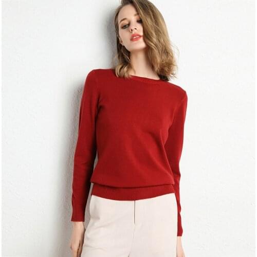 Sweater Women 2019 Autumn Winter New Solid Color Base Sweater Long Sleeve O Neck Fashion Loose Harajuku Slim Sweater Female Tops