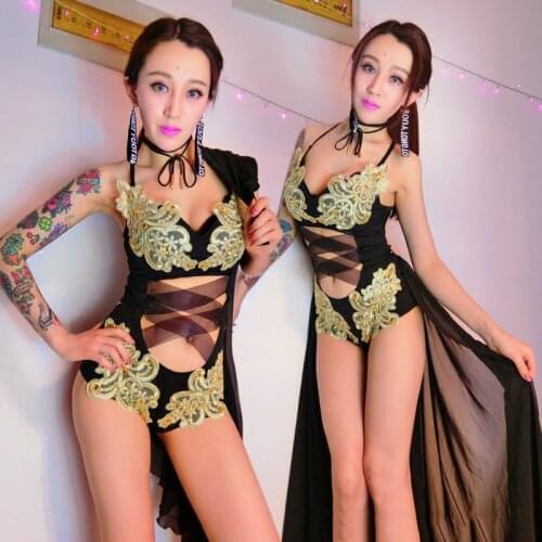 2019 Jazz Dance Costumes Sexy Outfits For Woman Bar DJ Performance Nightclub DS Pole Dance Clothing Hip Hop Street Dance DQS1324