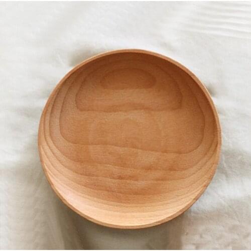 4.8 inch Beech Wood Plate Dish Art Craft