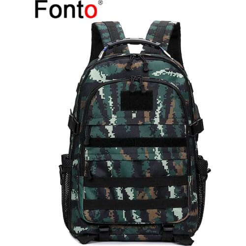 Outdoor Mountain-Climbing Backpack Mens schoolbag Camouflage Backpack Multi-Functional Travel Three-Level Bag Large Capacity