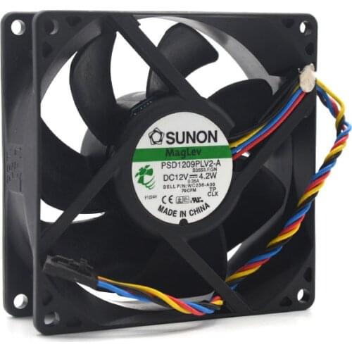 Original For Sunon PSD1209PLV2-A B3553.F.GN DC 12V 4.2W Server Cooling Fan 4-wire PWM 90x90x32mm WC236-AOO