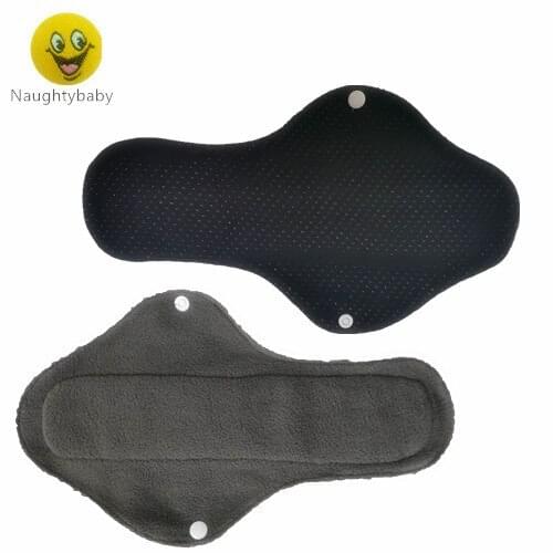 High Quality Bamboo Mamas Cloth Printed Menstrual Pads Planty Liners Washable 530 pcs PUL+3 layers Microfiber+Charcoal bamboo