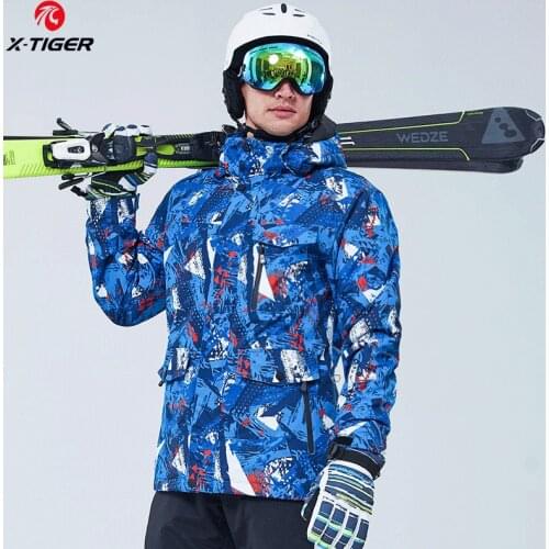 X-TIGER Ski Jacket Men Winter Warm Windproof Waterproof Outdoor Sports Snow Jackets and Bib Pants Ski Equipment Snowboard Jacket