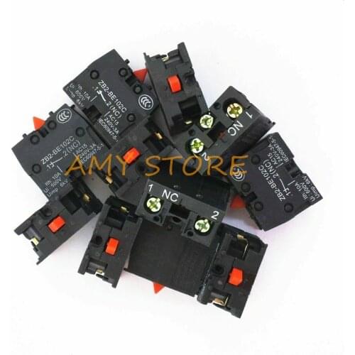 10pcs XB2 Contact Block Terminal ZB2-BE101C Normal Open NO ZB2-BE101C NC Pushbutton Joystick Switch Hoist Crane 10A 600V