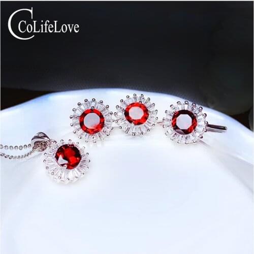 Customized Sapphire Jewelry Set 4mm dark blue sapphire