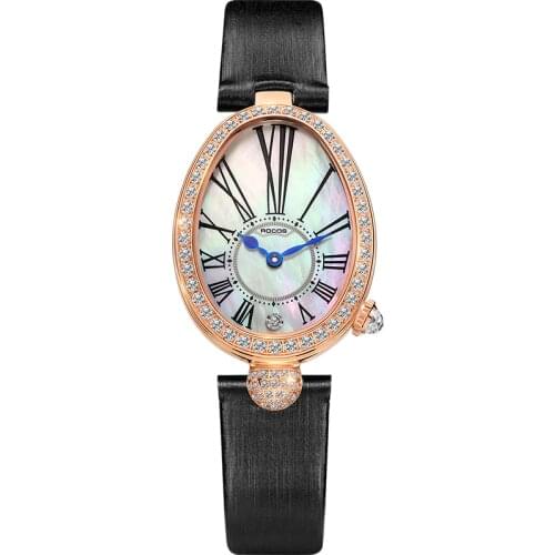 ROCOS Women Quartz Watch Luxury Ladies Wrist Watches Lady Wristwatches 30M Waterproof Switzerland Leather Strap Austria Crystal