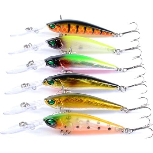 1pc 9.4cm 6.1g Fishing Lure Minnow Crankbait Hard Bait Tight Wobbler Jerkbait 6 colors Floating Fish Swimbait Pesca