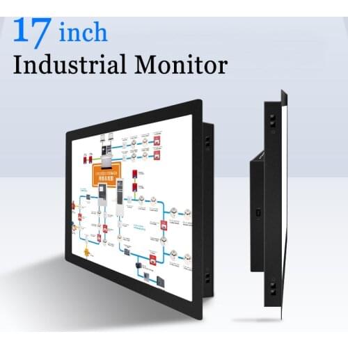 17 VGA HDMI LCD Monitor Metal Industrial USB Touch Screen PC Computer Monitor