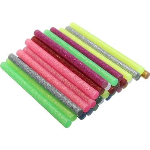 30Pcs/set Colored Hot Melt Glue Sticks 7mm Adhesive Assorted Glitter Glue Sticks Professional For Electric Glue Gun Craft Repair