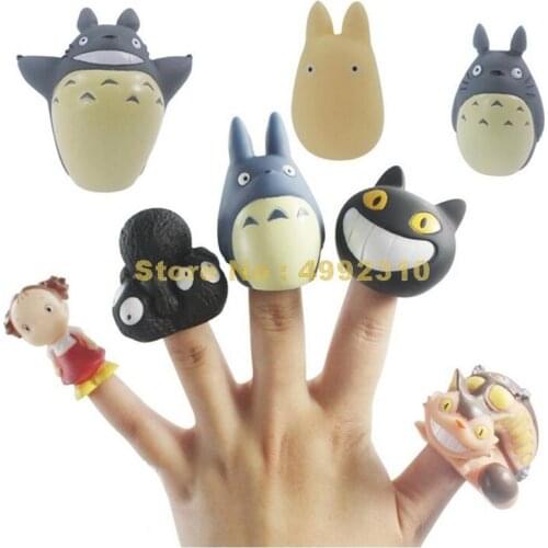 Anime 8pcs/set Miyazaki Hayao My Neighbor Totoro Finger Cot Puppet Action Figure Collection Model 4.5~6cm Toy