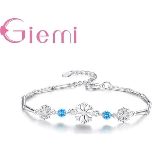 Genuine 925 Sterling Silver Colorful Cubic Zirconia Crystal Jewelry For Women Ladies Special Flowers Shape Design Bracelet