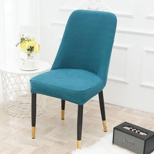 Home Seat Covers Stretch European Hotel Polar Fleece Kitchen Dining Chair Protector Slipcover Curved Back Spandex Chair Cover