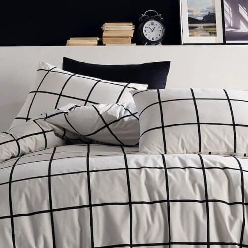 Coté Blanc Tile Black 100% Cotton Single Duvet Cover Set