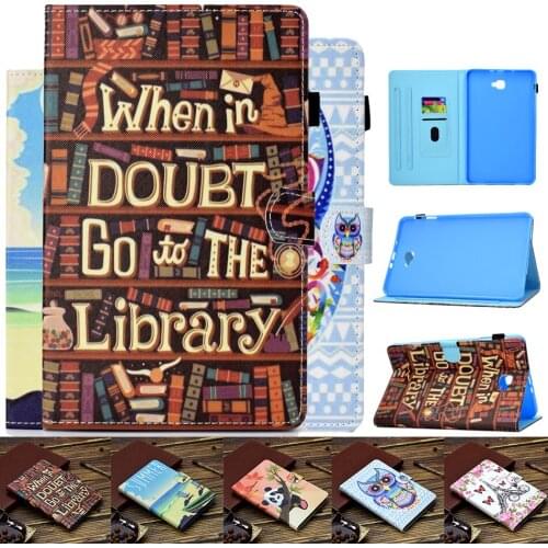 For Samsung Galaxy Tab A 10.5 2018 Cover Folding original Cartoon card holder magnet coque T590 T595 Tablet Case Flip Stand