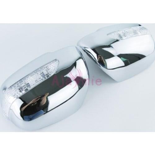 Chrome Car Styling Door Mirror cover Rear View Overlay Frame with LED Turn signal 2005-2014 For Toyota Hilux VIGO Accessories