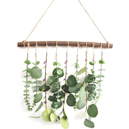 Artificial Eucalyptus Wall Hanging Decor-Fake Eucalyptus Leaves Greenery Farmhouse Rustic Wall Hanging for Wedding