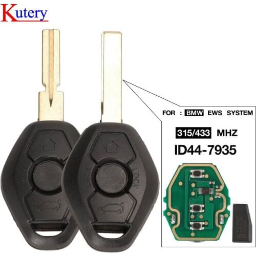 Kutery Car Remote Key 315/433MHz ID44 Chip FOB for BMW EWS X3 X5 Z3 Z4 1/3/5/7 Series E38 E39 E46 Keyless Entry Transmitter