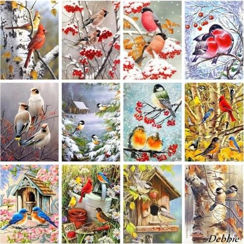Square/Round Diamond Painting DIY Cross Stitch Kit Bird Decoration Painting 5D Rhinestone Embroidery Mosaic Embroidery Gift