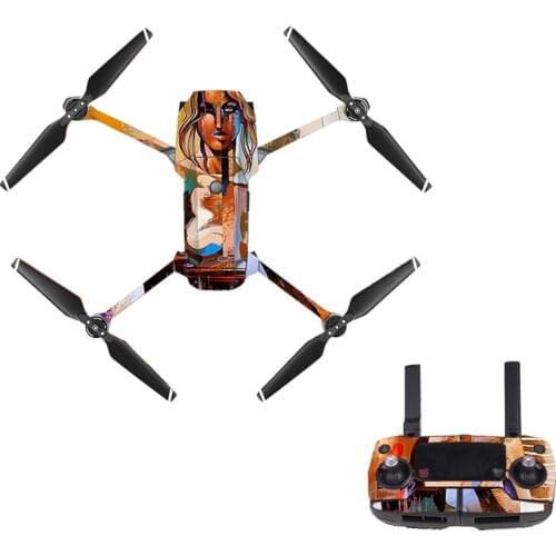 Oil Painting Style Decal Skin Sticker For DJI Mavic Pro Drone + Remote Controller + 3 Batteries Protection Film Cover M0267
