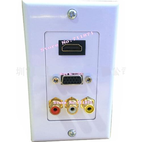 3RCA VGA HDMI Wall socket VGA 3RCA HDMI Wall Plug HDMI 3RCA VGA Wall Plate panel board HDMI VGA RCA Wall Outlet Mount D-Sub plug