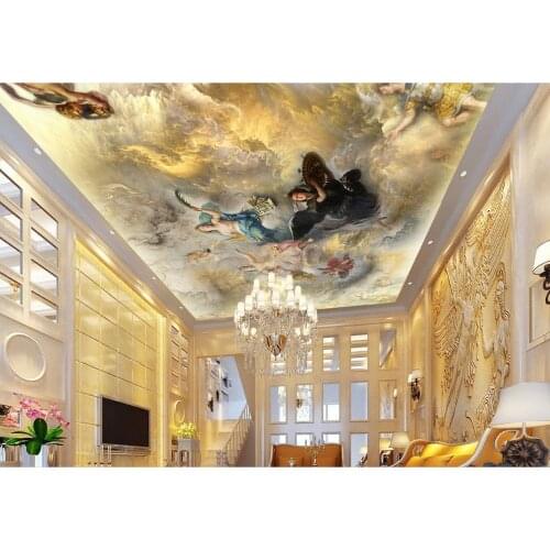 Angel wallpaper mural ceilings European painting ceiling mural backdrop papel parede mural wallpaper