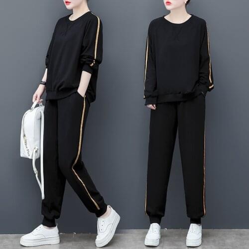 Autumn oversized outfits plus size two piece sets clothing for women ladies tracksuit sets 2 piece set top and pants fall 2020