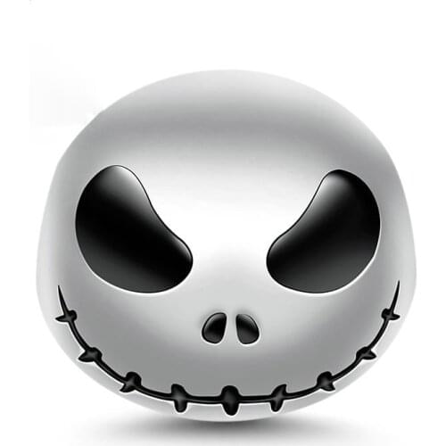 "Jack Skull" 925 Sterling Silver Beads Charms for Halloween fit bracelet necklace Original Jewelry