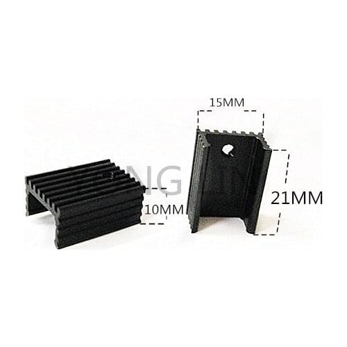 10PCS Aluminum heatsink 15*10-21mm/Transistor heat sink/Aluminum/TO-220 Heatsink Black Heat sink