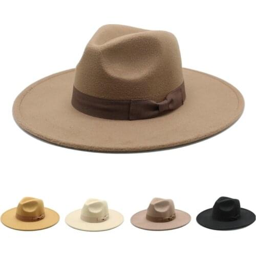 5pcs Felt Fedora Hat Large Big Brim Hats Women Men Fedoras In Bulk Man Woman Formal Cap Male Female Jazz Panama Caps Winter