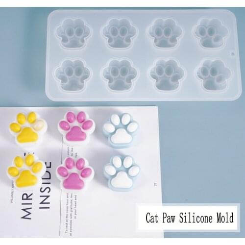 DIY Crystal Epoxy Cat Paw Doll Silicone Mold Jewelry Fillings Pendant Accessory Charms Handmade Cute Mirror Matte Mould Craft