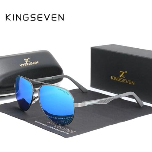 KINGSEVEN 2021 Driving Mens Polarized Sunglasses Aluminum Temples Pilot Sun Glasses For Men UV400 Anti-Glare Retro Eyewear