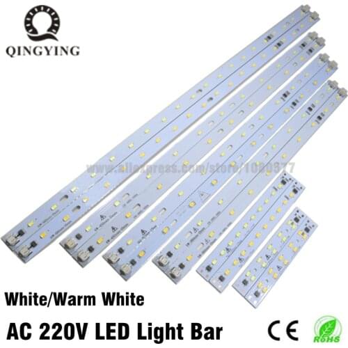 10-50pcs 220V 230V LED Tube Bar Rigid Strip Driverless for T5 T8 Tube 5W 6W 10W AC220V SMD 5730 led pcb Warm White Light Source
