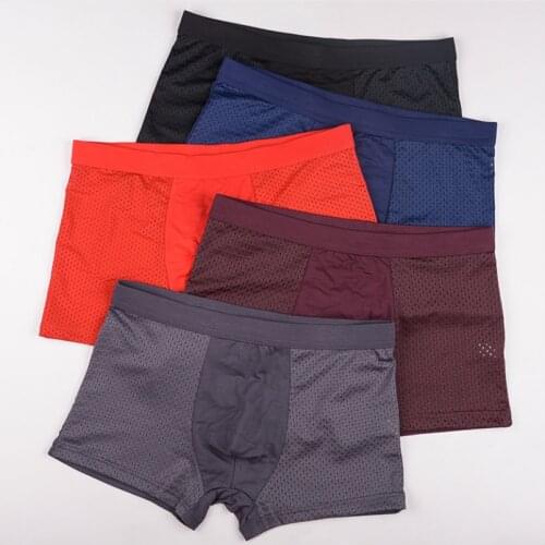 4Pcs/Lot Plus Size Boxers Men Bamboo Fiber Shorts Underpants Man Cool Comfortable Breathable Boxer Shorts Sexy Underwear