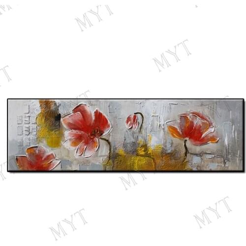 Unique gift modern Hand Painted Wall art Picture Abstract flowers oil painting for Living room bedroom home decor no framed