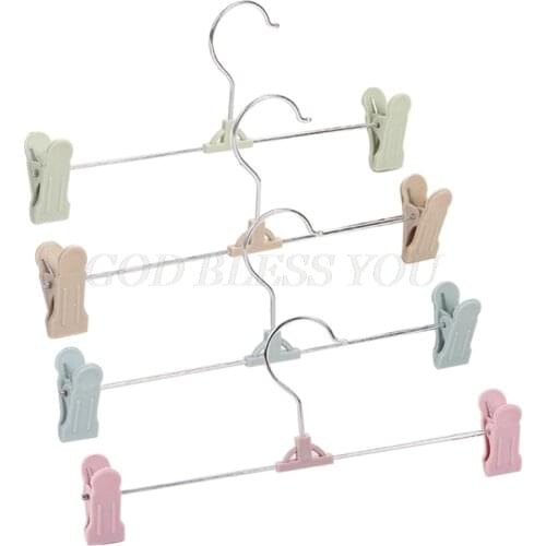 Trouser Hangers, 10 Pack Skirt Hangers with Adjustment Plastic Grip Pant Hangers for Heavy Duty Durable Space Saving Drop Ship